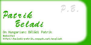 patrik beladi business card